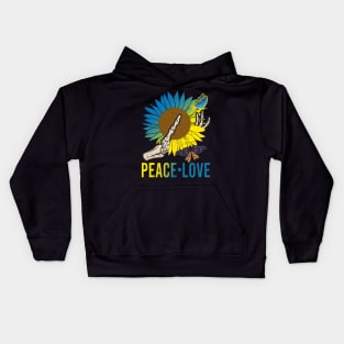 Skeleton Hand Sunflower Butterflies Peace Love Kids Hoodie